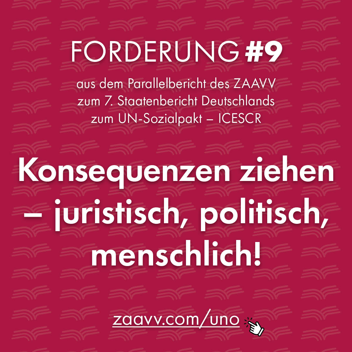 ZAAVV Forderungen aus dem Parallelbericht UNO