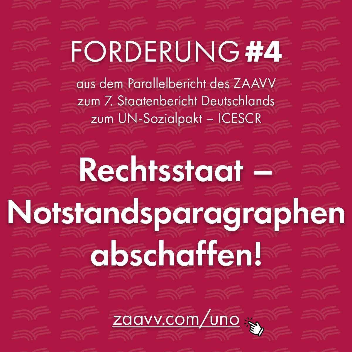 ZAAVV Forderungen aus dem Parallelbericht UNO