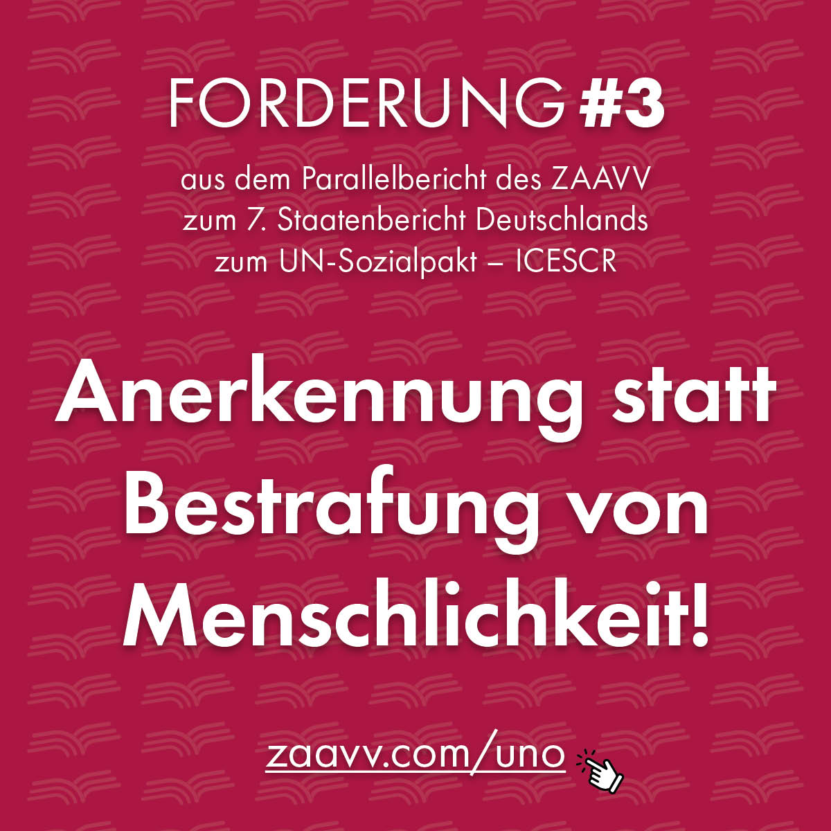 ZAAVV Forderungen aus dem Parallelbericht UNO