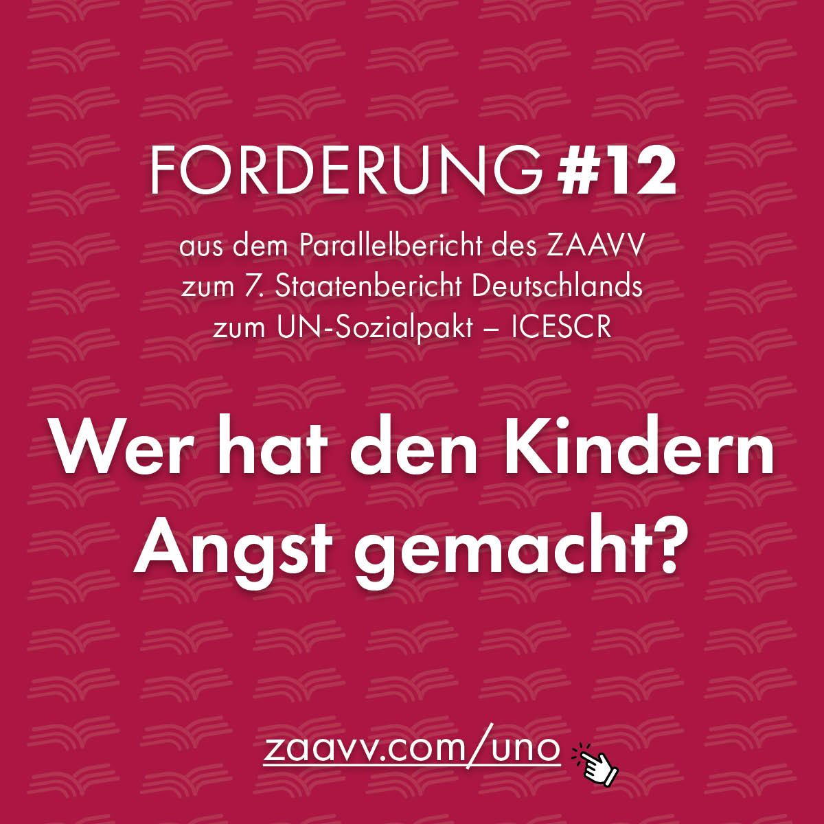 ZAAVV Forderungen aus dem Parallelbericht UNO